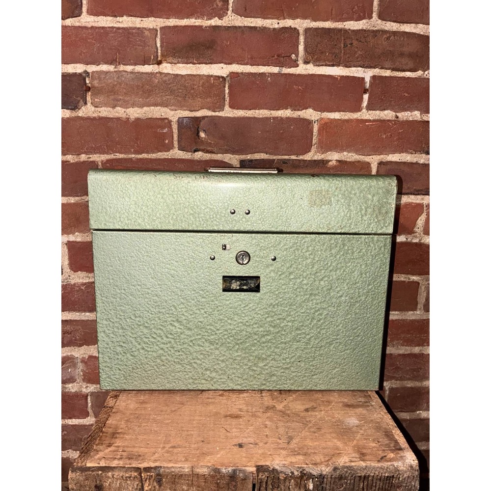 Hamilton Skotch Porta-File Green Metal Document Storage‎ Box